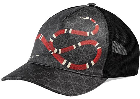 gucci kingsnake print gg supreme baseball hat